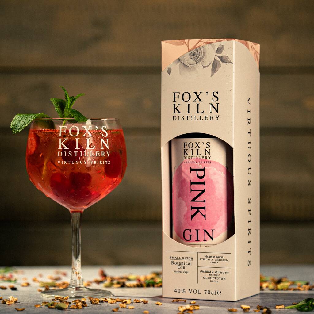 Raspberry And Rose Gin Gift Box With Wild Flower Seeds, 1 of 7