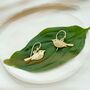Gold Plated Sterling Silver Little Bird Dangly Earrings, thumbnail 1 of 4