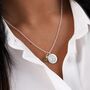 Sterling Silver Wreath Initial Birthstone Necklace, thumbnail 1 of 5