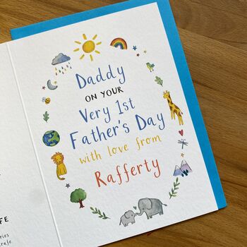 Personalised Very 1st Fathers Day Daddy Card, 2 of 4