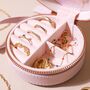 Personalised Birth Flower Round Travel Jewellery Case, thumbnail 9 of 12