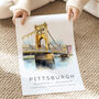 Pittsburgh USA Travel Poster, thumbnail 3 of 7