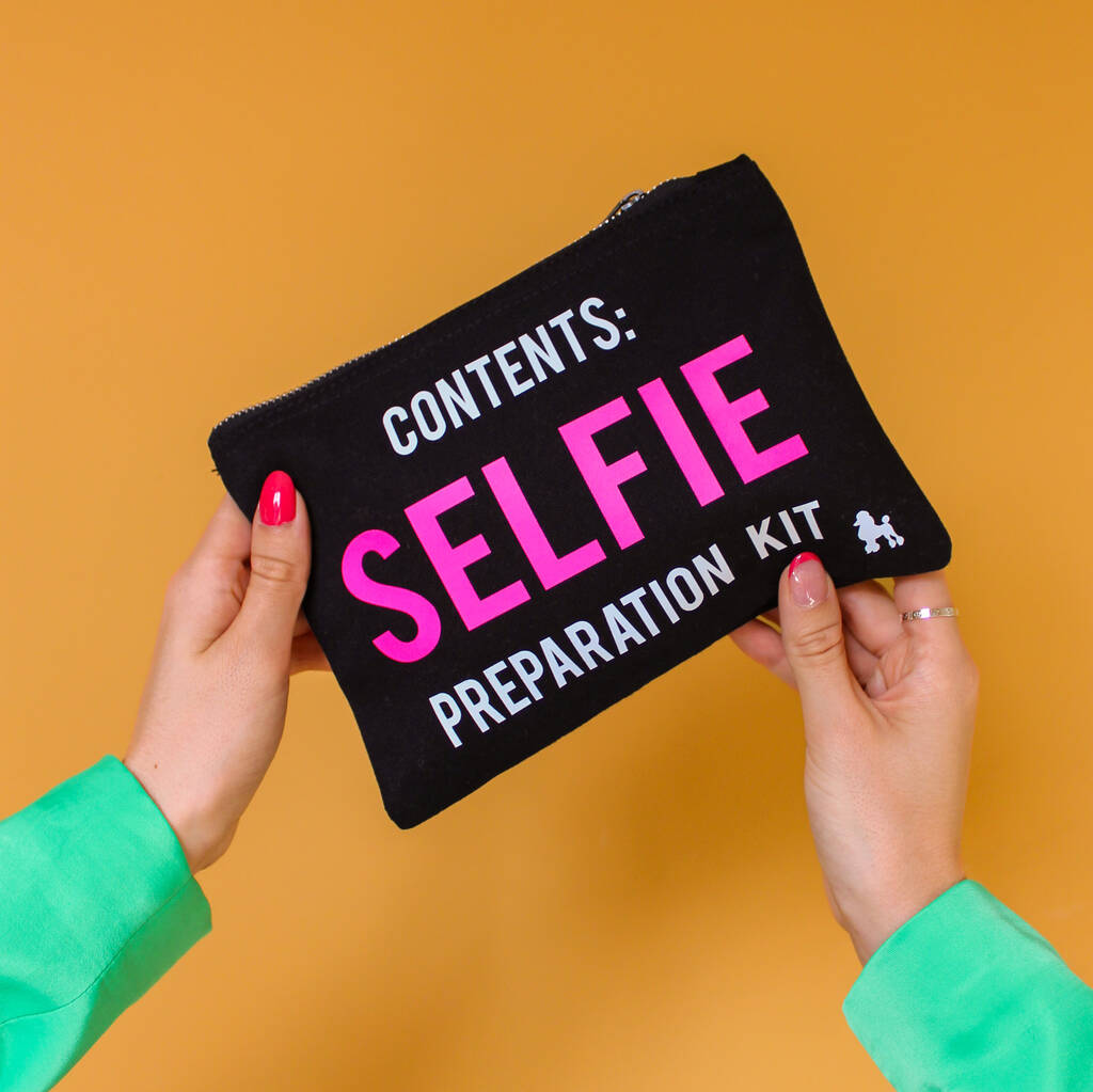 'Selfie Preparation Kit' Make Up Bag Personalised, 1 of 7