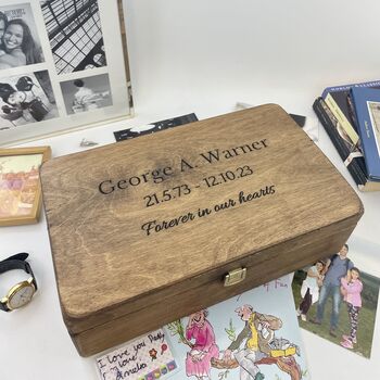 Personalised Memorial Wooden Keepsake Box, 4 of 9