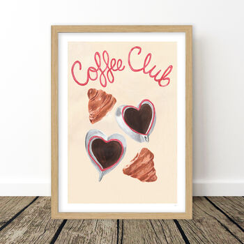 Coffee Club Croissant And Coffee Art Print, 8 of 10