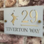 Personalised Jumping Jack Russel Dog Design House Number Sign Acrylic, thumbnail 2 of 3