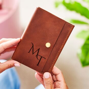 Engraved Initials Luxury Leather Passport Cover, 3 of 7