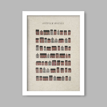 Suffolk Pink Suffolk Houses Poster Print, 4 of 4