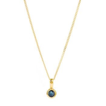 September Birthstone Sapphire Gold Vermeil Necklace, 3 of 9