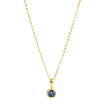 September Birthstone Sapphire Gold Vermeil Necklace, 3 of 10