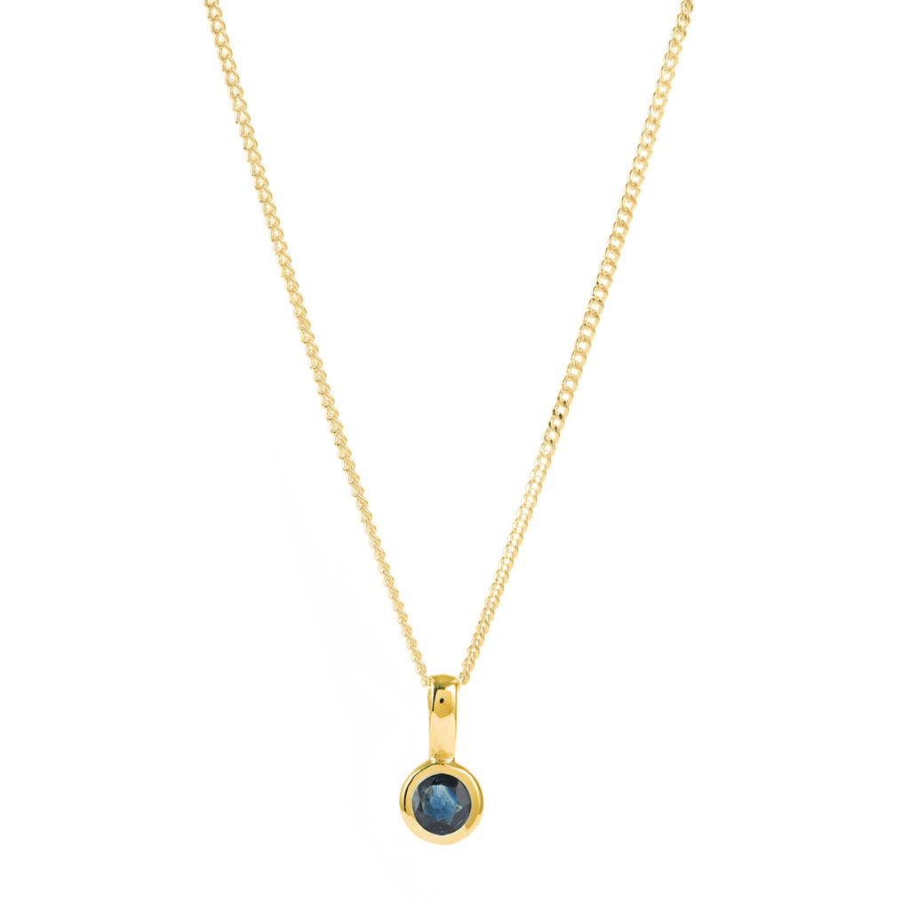 September Birthstone Sapphire Gold Vermeil Necklace By Charlotte's Web ...