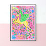 Colourful Pink Unicorn Nursery Print, thumbnail 1 of 11