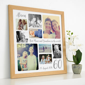 Personalised 60th Birthday Square Photo Collage, 5 of 11