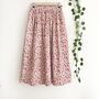 Red Ditsy Floral Printed Cotton Midi Skirt, thumbnail 1 of 5