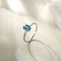 Sterling Silver Natural One Carat Swiss Blue Topaz Oval Ring, thumbnail 3 of 11