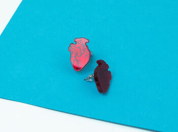 Anatomical Red Heart Stud, 2 of 5