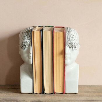 Antiqued Phrenology Head Bookends, 3 of 5