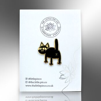 Cat Butt Black Cat Hard Enamel Pin Badge, 4 of 8