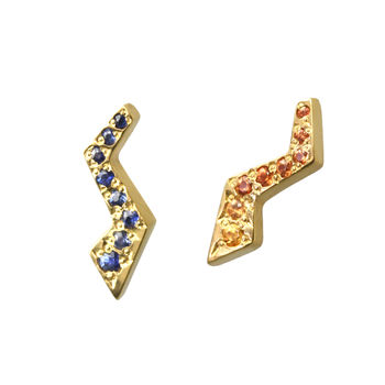 Flash Ear Studs With Sapphires, 7 of 11