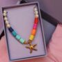 Beach Beaded Rainbow Starfish Necklace, thumbnail 3 of 7