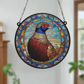 Pheasant Stained Glass Effect Suncatcher, 5 of 6