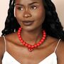 Red Beaded Heart Charm Necklace, thumbnail 3 of 6