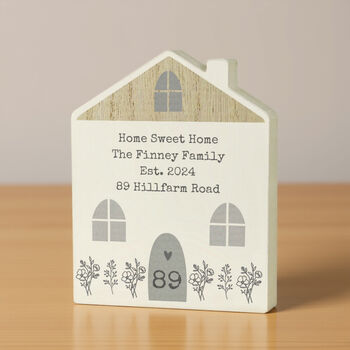 Personalised Grey Wooden House Ornament, 5 of 6