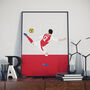 Olivier Giroud North London Reds Football Poster, thumbnail 1 of 3