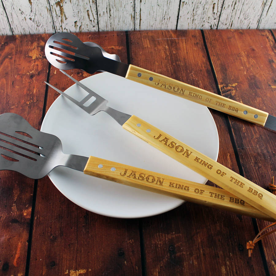 personalised guitar bbq set of tools by 3 blonde bears