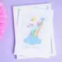 Pastel Unicorn And Rainbow Themed Nursery Bedroom Print, thumbnail 2 of 5