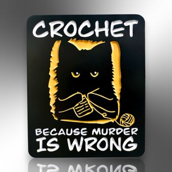 Crochet Because Murder Is Wrong Enamel Lapel Pin Badge, Birthday, Christmas, Friendship Gift For Crochet Lovers, 3 of 8