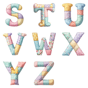 Personalised Patchwork Alphabet Grey Teddy Bear, 7 of 10