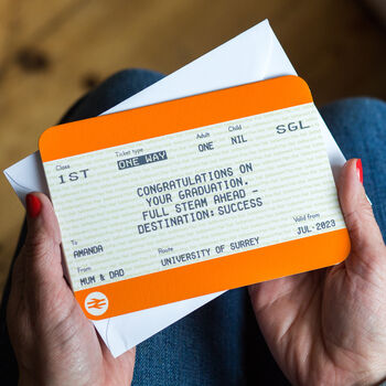 Personalised Train Ticket Graduation Card, 3 of 3
