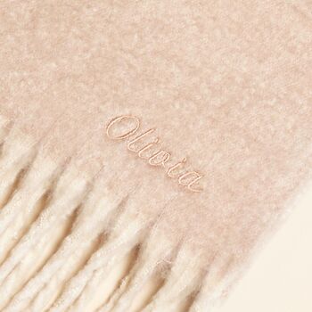 Personalised Beige Winter Scarf, 2 of 5