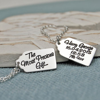 'The Most Precious Gift' Silver Tag Necklace, 2 of 5