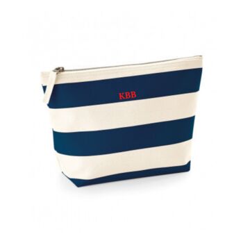 Nautical Striped Cotton Make Up Cosmetic Bag, 4 of 10