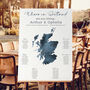 Scotland Map Wedding Table Plan, thumbnail 2 of 5