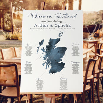 Scotland Map Wedding Table Plan, 2 of 5