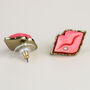 Pink Lips Stud Earrings, thumbnail 2 of 3