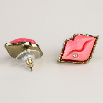 Pink Lips Stud Earrings, 2 of 3