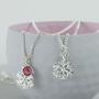 Silver Plated Snowflake Birthstone Charm Necklace, thumbnail 4 of 10