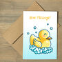 Cute Personalised Rubber Duck Greeting Card, thumbnail 2 of 2