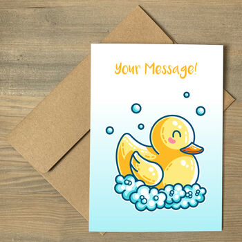 Cute Personalised Rubber Duck Greeting Card, 2 of 2