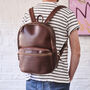 Mens Luxury Personalised Leather Backpack, thumbnail 2 of 8