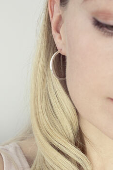 Sterling Silver Textured Hoops, 3 of 5