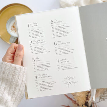 Navy Cotton Cloth Wedding Planner Book, 7 of 12