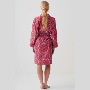 Women's 'Byzantine'' Paisley Crisp Cotton Short Robe, 4 of 5