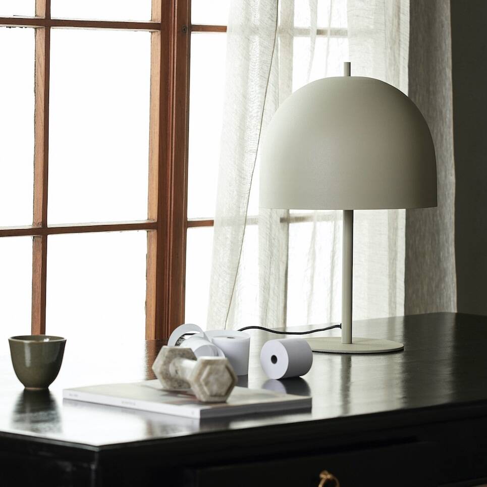 Beige Domed Table Lamp