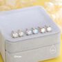 Prong Set Aurora Cz Stud Earrings In Sterling Silver, thumbnail 1 of 12