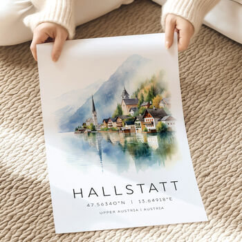 Hallstatt Austria Travel Poster Wall Art, 3 of 7
